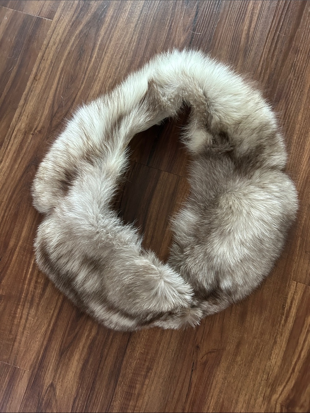 Vintage Fur Collar Scarf in Light Taupe